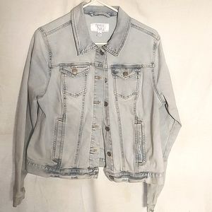 Time and Tru stone washed blue jean jacket.